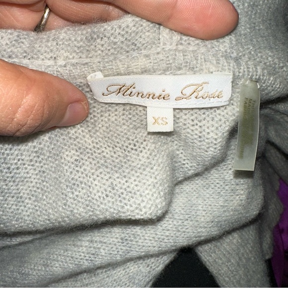 Minnie rose cashmere hooded cardigan sz XS #F2 - Picture 3 of 4